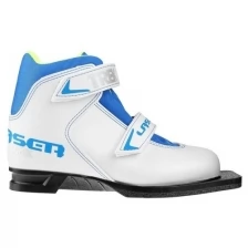 Ботинки лыжные Trek Laser NN75 ИК, белый, лого синий, размер 34